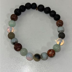 Stone and bead bracelet
